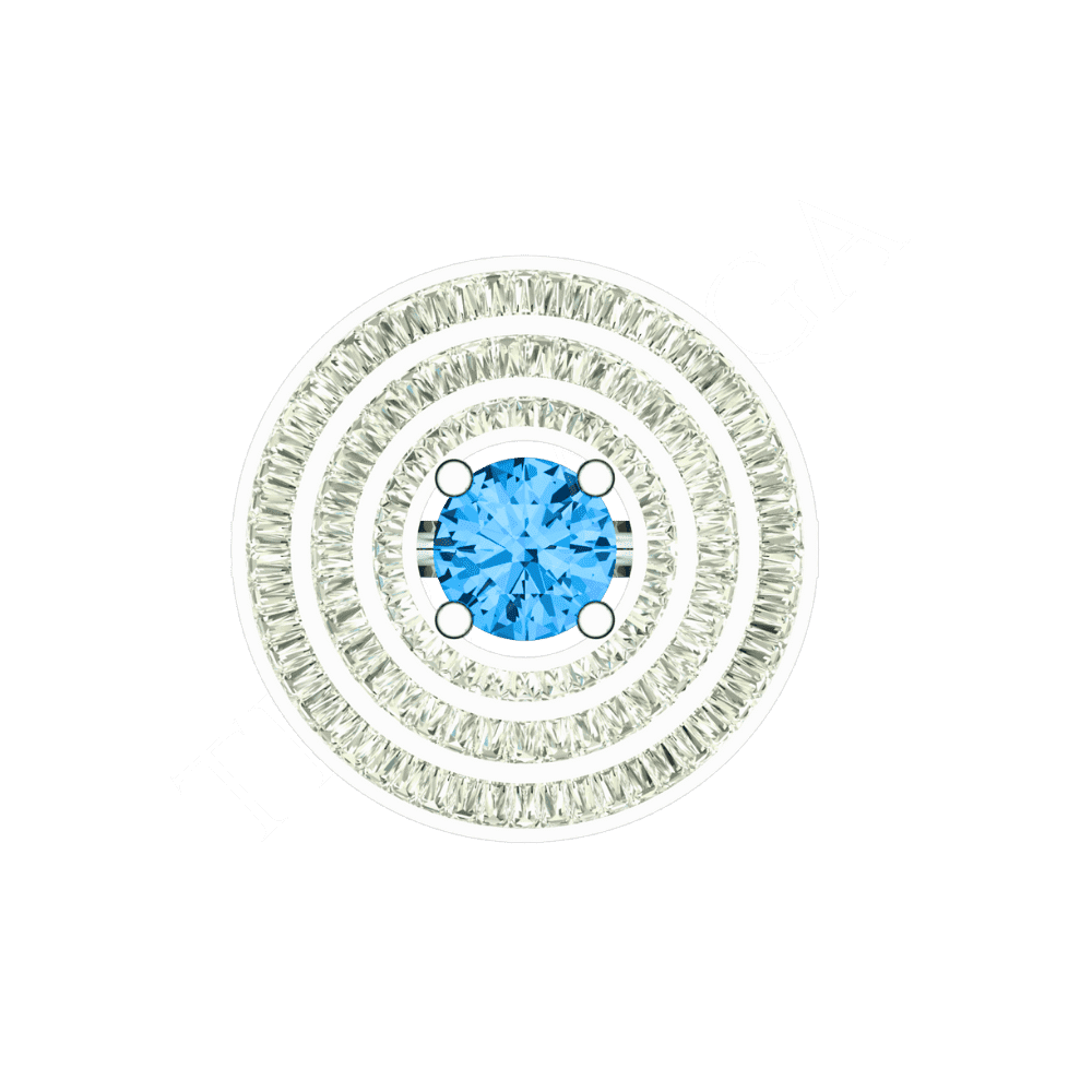 Tribhanga Azure Halo Tiered Ring top view showing concentric diamond tiers.
