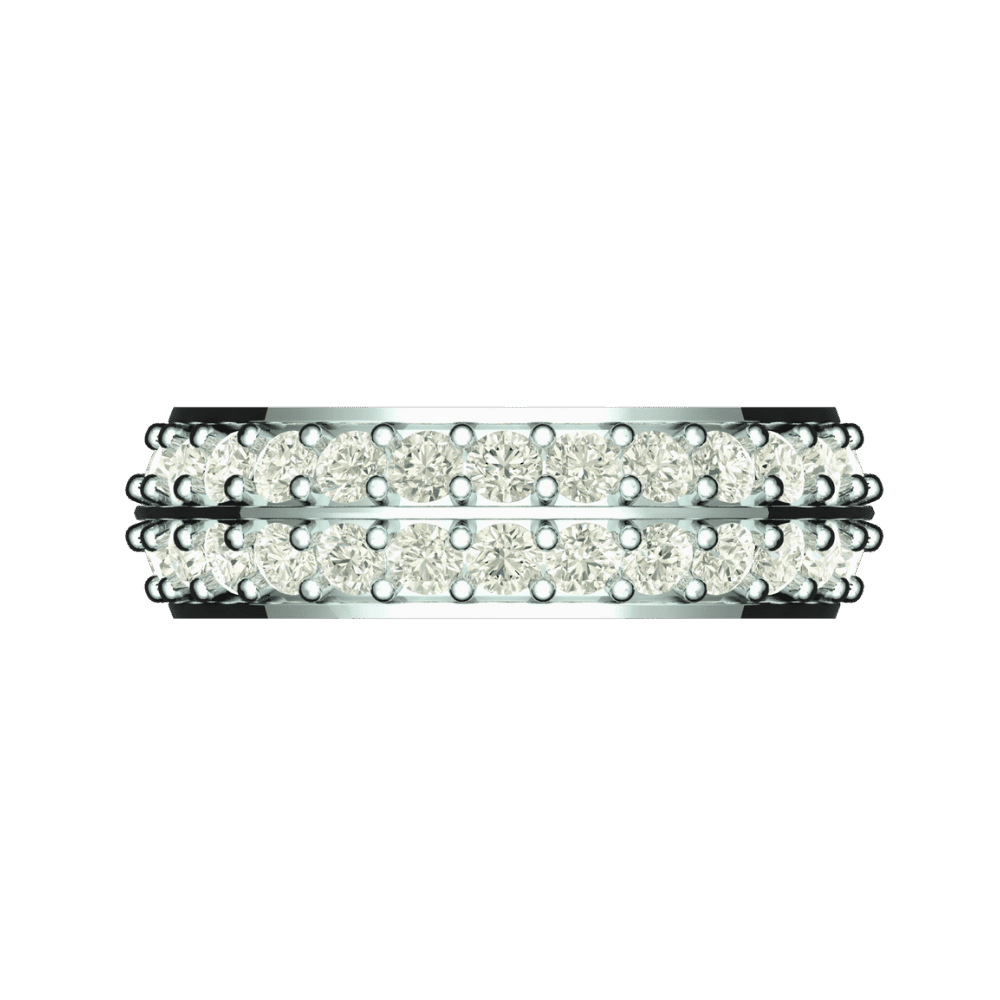Tribhanga Eternity Twin-Row Band showing two parallel rows of diamonds.