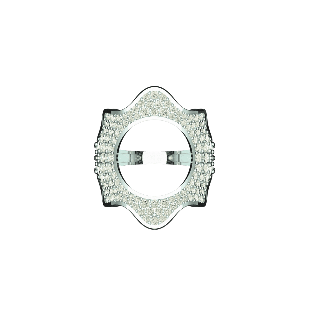 Tribhanga Radiant Ripple Crown Ring top view showing symmetrical wave silhouette.