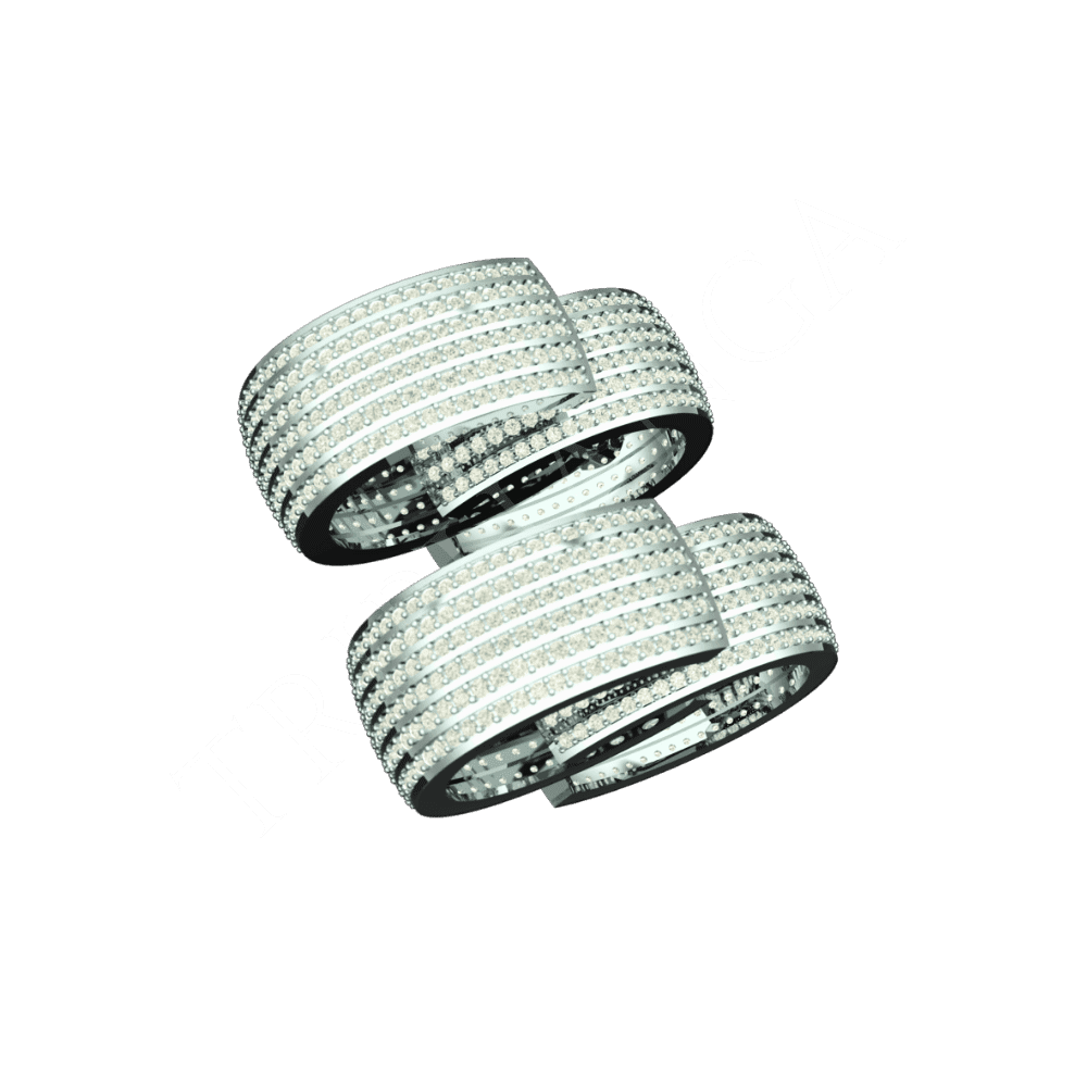 Angled view of Tribhanga Starlight Ribbon Hoop Earrings showing 3D texture.