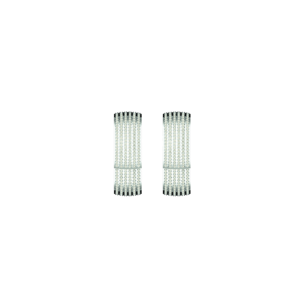 Tribhanga Starlight Ribbon Hoop Earrings front view showing seven rows of diamonds.