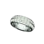 Tribhanga dual row white gold eternity ring angled view.