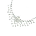 Angled view of the Tribhanga bridal diamond necklace showcasing the layered setting.