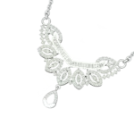 Angled view of the Tribhanga diamond pendant necklace showing the setting depth and sparkle.